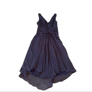 London Times Brown Crossover High Low Dress